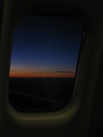 Sunset from an airplane window