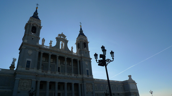 Santa María la Real de La Almudena on Royal Palace of Madrid side