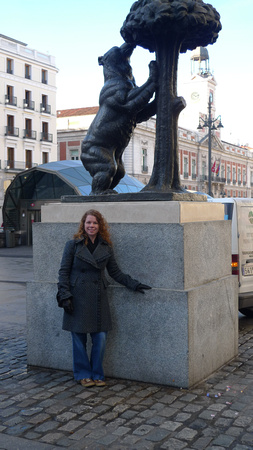 In front of the Symbol of Madrid